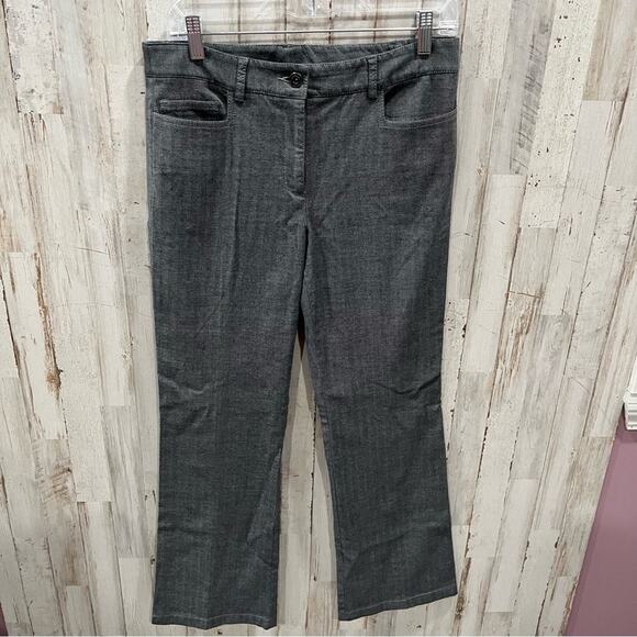 Vintage Worth Gray Herringbone Bootcut Pants High Rise Womens 6 - Picture 1 of 9